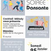 Affiche soiree dansante cocktail melody