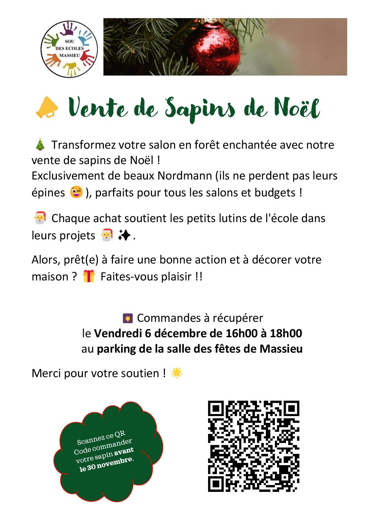 Qr code vente de sapins de noel